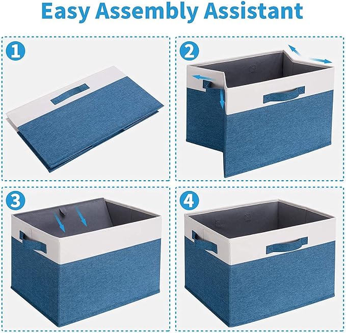 GhvyenntteS Storage Baskets for Shelves 3 Pack, Large Fabric Storage Bins - Image 5