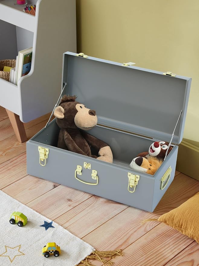 Vixdonos Decorative Metal Box Storage Trunks Set of 2 College Dorm Chest - Image 6