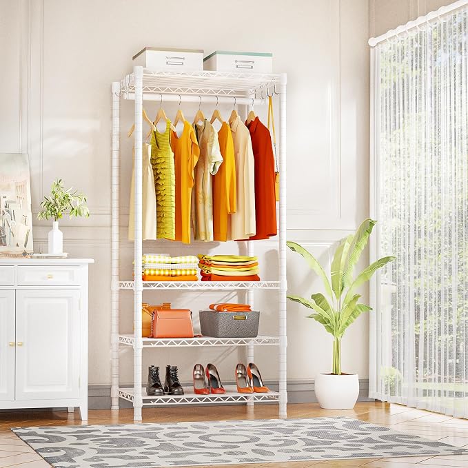 Ulif H4 Mini Portable Closet, 4 Tiers Freestanding Clothing Garment Rack - Image 2