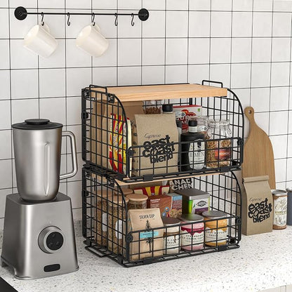 2 Set Stackable Wire Basket - Image 2