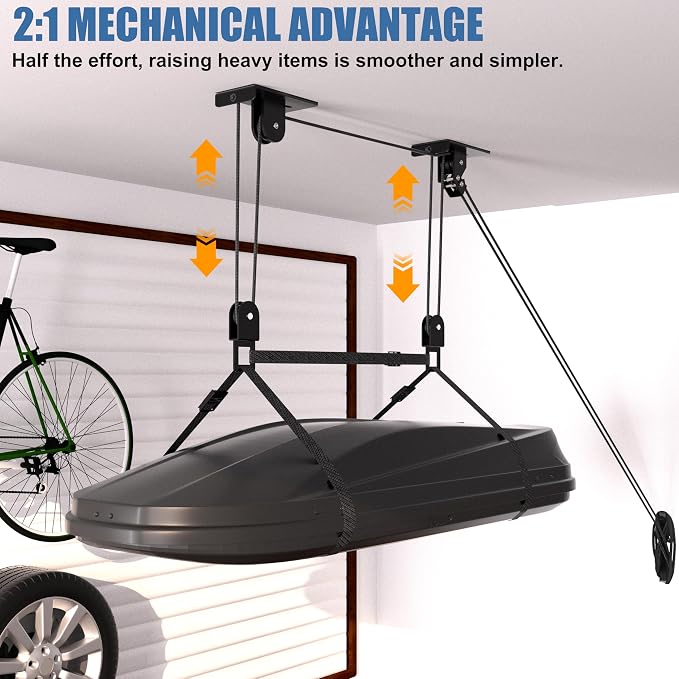 Cargo Box Pulley System for Garage Storage, Heavy-Duty - Image 5