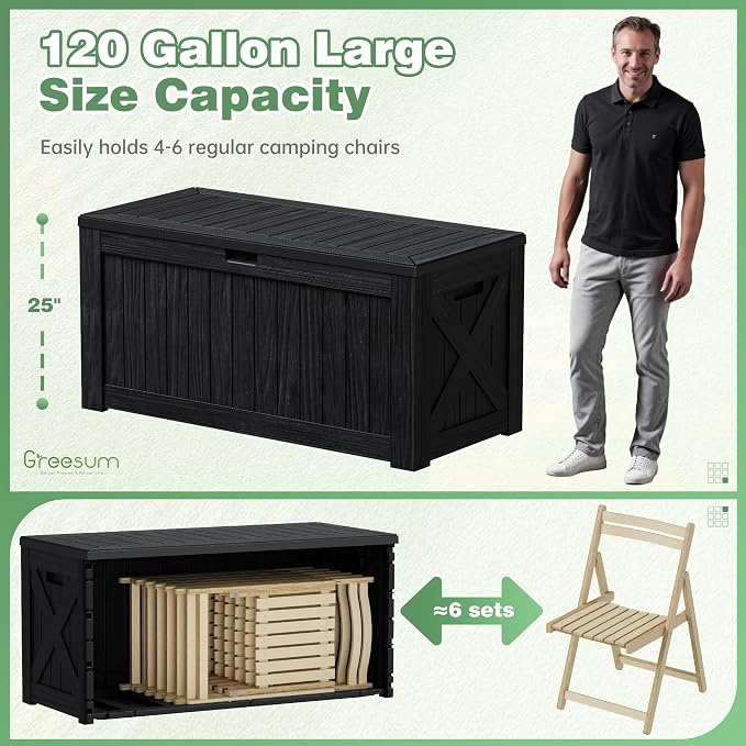 Greesum Outdoor Storage Box 120 Gallon Storage Bin - Image 5