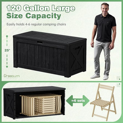 Greesum Outdoor Storage Box 120 Gallon Storage Bin - Image 5