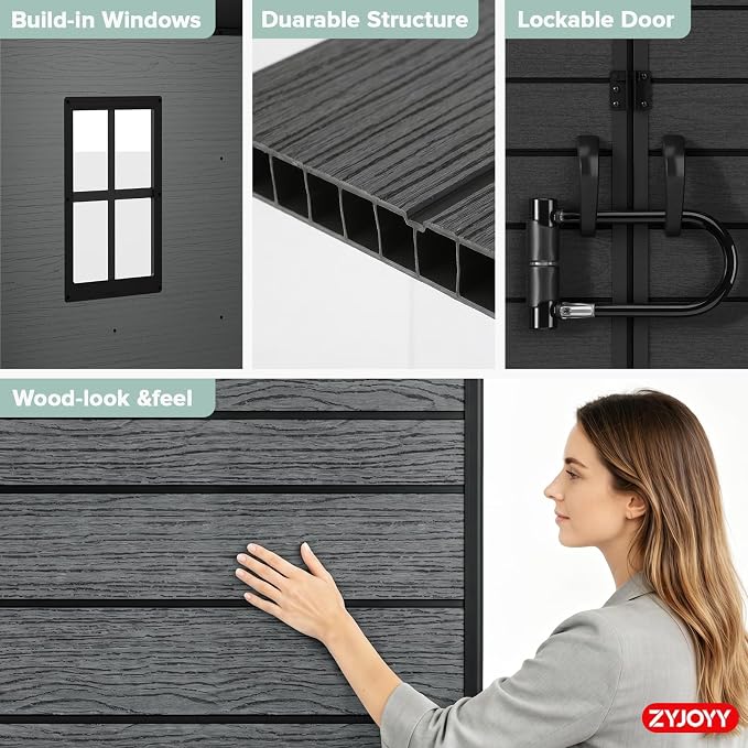 ZYJOYY Outdoor Storage Shed 6x4.4 FT - Image 7