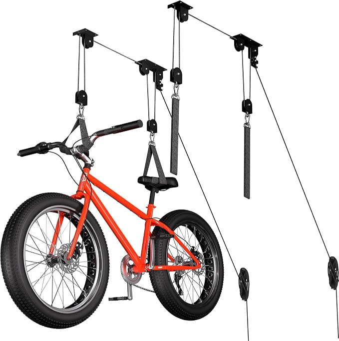 2 Pack Bike Hoist, Heavy Duty Ebike Lift Pulley System by TRUSOON