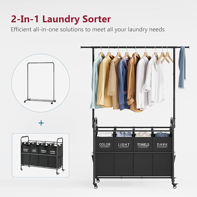 Tajsoon Laundry Sorter Cart - Image 3