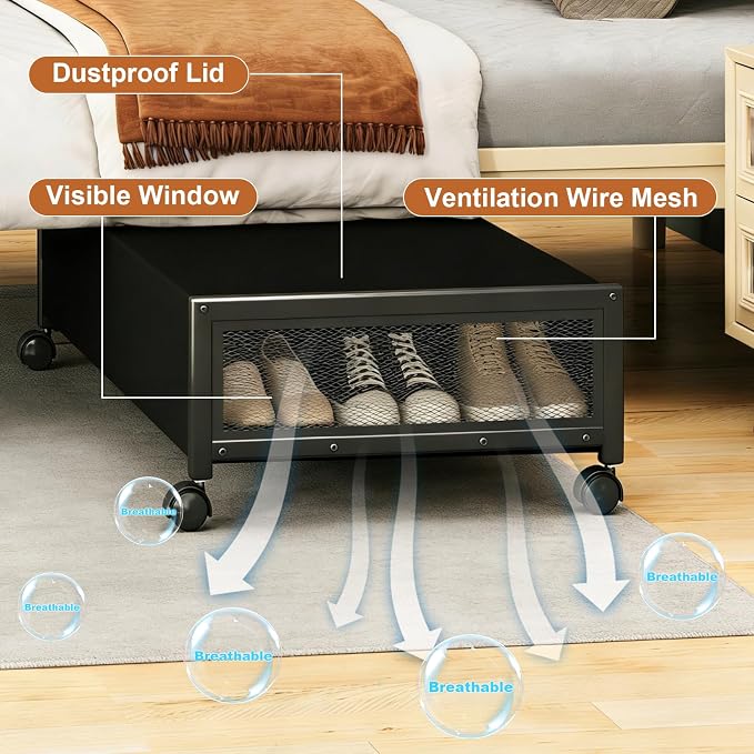 Fokyfok 2 Pack Under the Bed Storage Containers, 36 inch Long Underbed Storage - Image 5