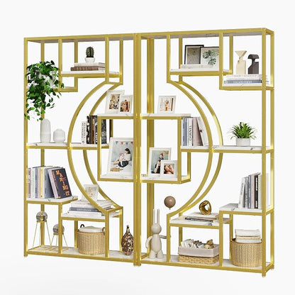 Modern Book Shelf, 70.8 Inch Tall Etagere Bookcase, Bookcases/Bookshelf - Image 5