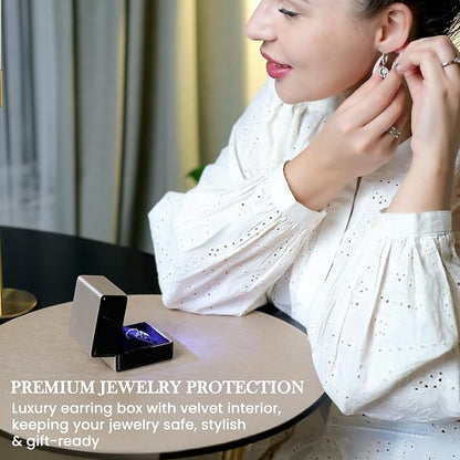 Novel Box Square Shaped Gold Earring Box - Image 4