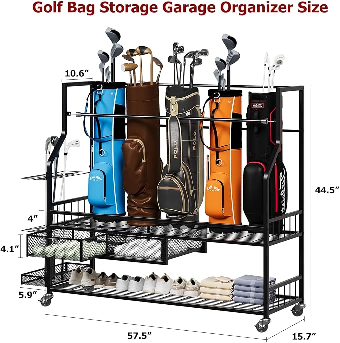 Garvee 4-5 Bags Stand Golf Organizer Rack - Image 3