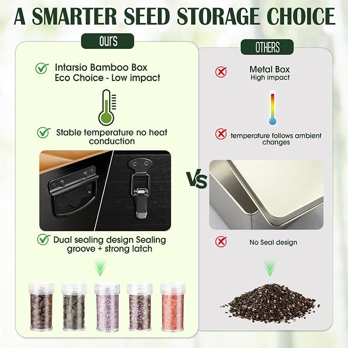 Bamboo Seed Storage Organizer, Large Garden Seed Organizer - Image 6
