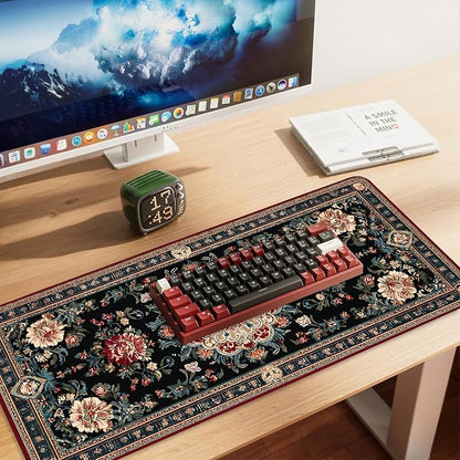 Vintage Persian Carpet Mouse Pad – Large Extended Desk Mat 35.43 x 15.75 in – - Image 2