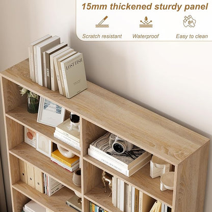 FACBOTALL Bookshelf and Bookcase, 6-Tier Double Wide Bookshelves, Freestanding - Image 5