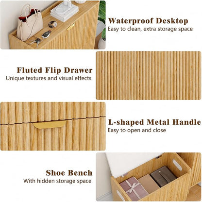 Pipleo Fluted Shoe Cabinet - Image 6