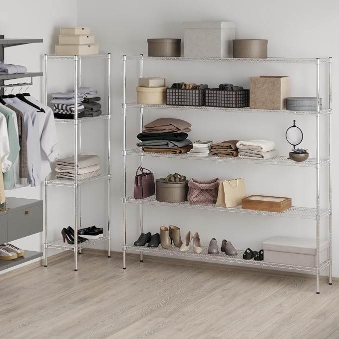 14" Deep x 72" Wide x 74" Height Wire Shelving Kit | 5-Tier | NSF Commercial - Image 6