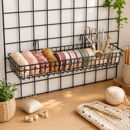 Black Metal Wire Hanging Basket, flower pots & supplies, coated metal shelf - Image 4