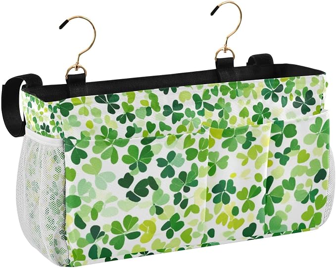 Bright Green Clover St. Patrick Bedside Caddy - Image 2
