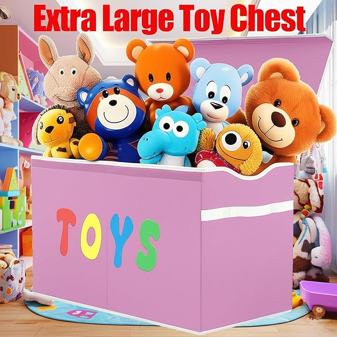 YOLOXO Toy Box Chest, Collapsible Sturdy Storage Bins - Image 4