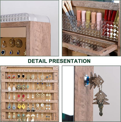 HNEBC LED Mirror Jewelry Cabinet, 47.2" Wall Mounted Jewelry Organizer - Image 10