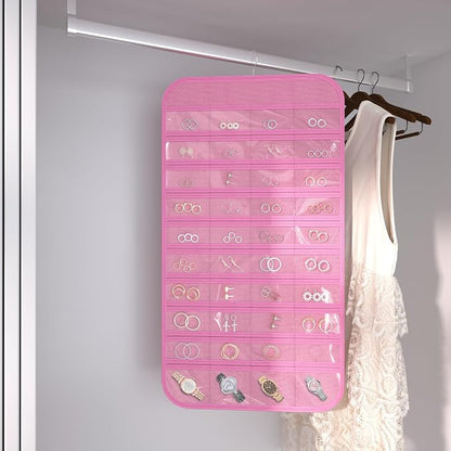 Hanging Jewelry Organizer Storage, 40 Pockets 36 Hooks Necklace Earring - Image 3