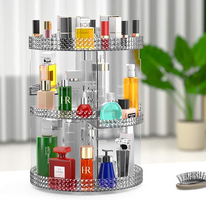Awenia Makeup Organizer 360-Degree Rotating Plus Size, Adjustable Makeup Storage - Image 9