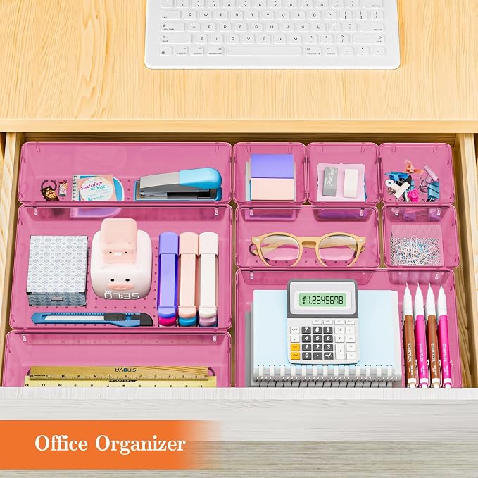 25 PCS Plastic Drawer Organizer Set, 4-Size Versatile Organizer Trays & storage - Image 7