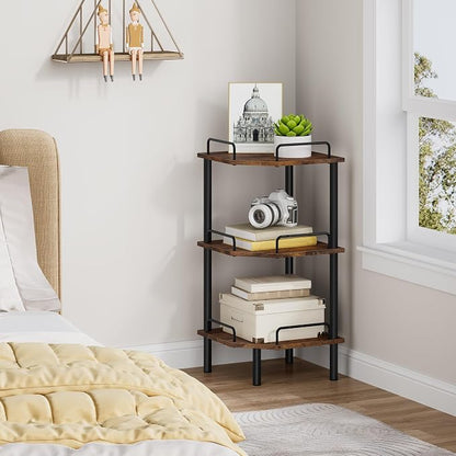 Tajsoon Corner Shelf Stand, 3 Tier Industrial Corner Shelves, Corner Shelving - Image 2