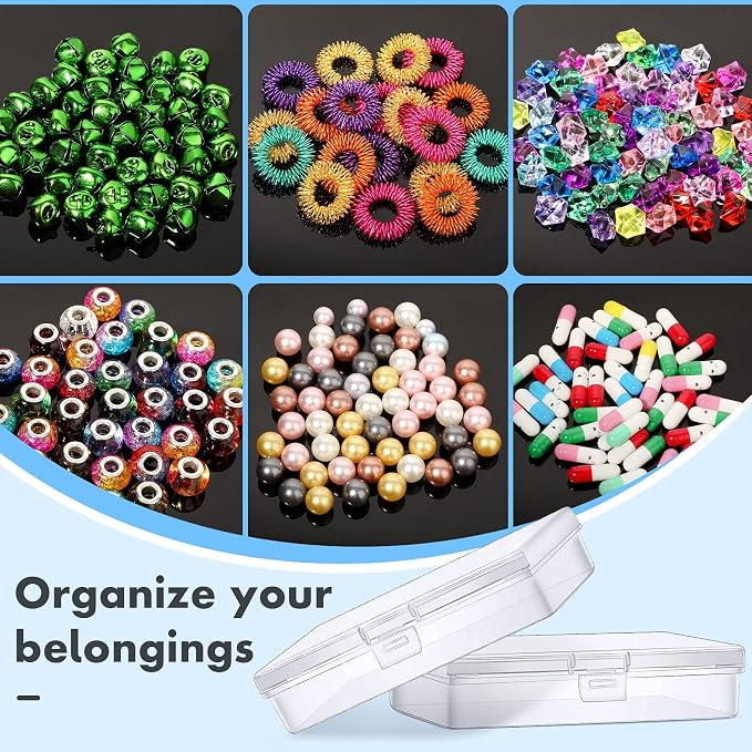 Jetec 18 Pieces Mini Plastic Clear Beads Storage Containers Box - Image 3