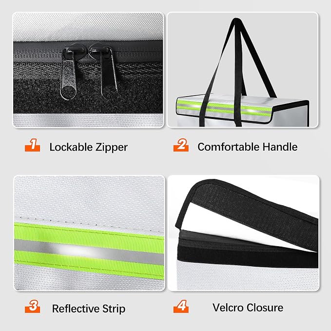 Large Fireproof Document Bag for Home Safe Storage, 4-layer fiberglass - Image 5