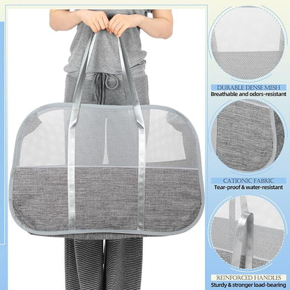 4 Pcs Collapsible Laundry Baskets, 95L Mesh Pop up Laundry Hampers - Image 4