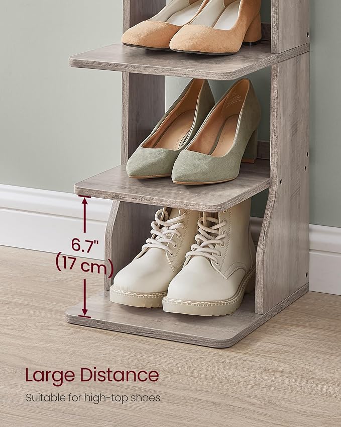 VASAGLE 7-Tier Vertical Shoe Rack, Narrow Shoe Storage Organizer - Image 3