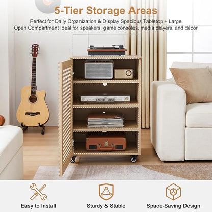 LEVNARY 5-Tier AV Media Cabinet - Image 4