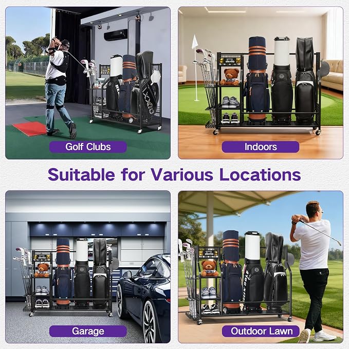 Golf Bag Storage Garage Organizer, Golf Bag Storage Stand and Other Golfing - Image 9