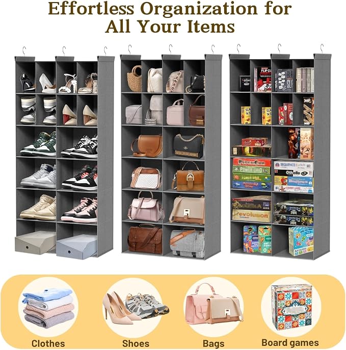 Ofiray-home 6 Tier Hanging Closet Organizer, 16 Compartments Sweater Organizer - Image 8