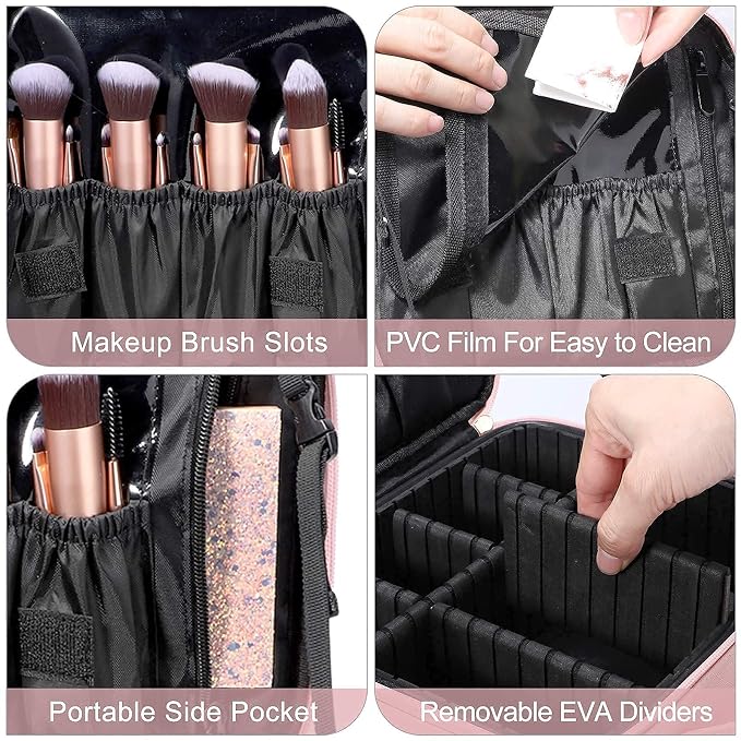 gzcz Travel Makeup Bag, Professional Cosmetic Bags - Image 7