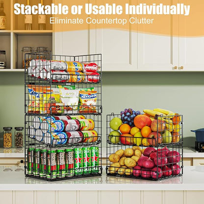 JKsmart 6-Tier XXL Stackable Wire Basket, Snack Organizer - Image 2