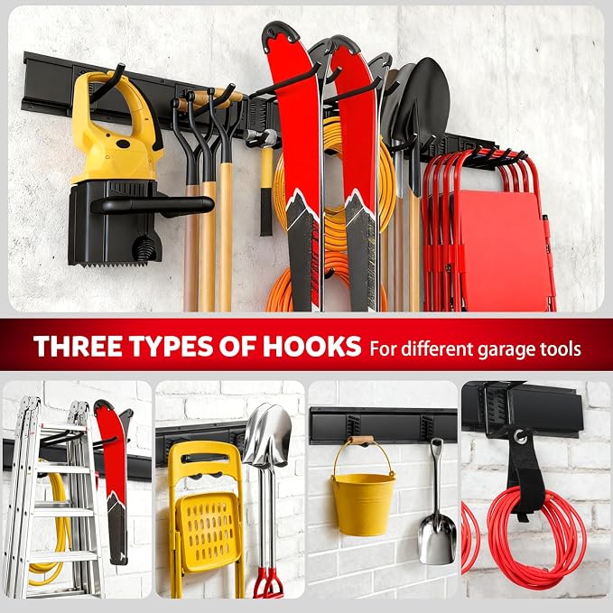 64 Inches Garage Tool Organizer Wall Mount, Tool Storage Rack Wall Mount - Image 5