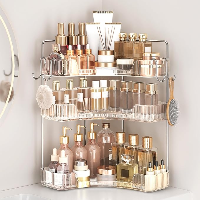 Corner Bathroom Counter Organizer 3-Tier Bathroom Organizer Countertop by Kinkota