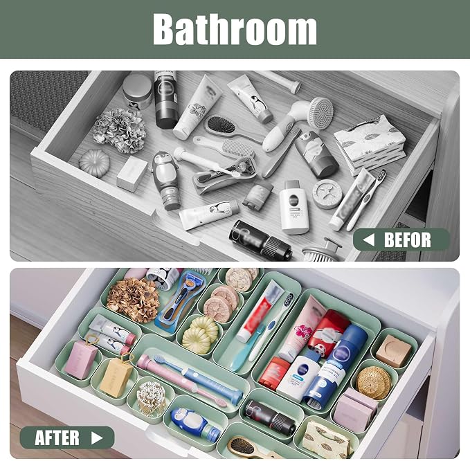 Drawer Organizers Bins 10 PCS for Bathroom Makeup Desk Office | - Image 7