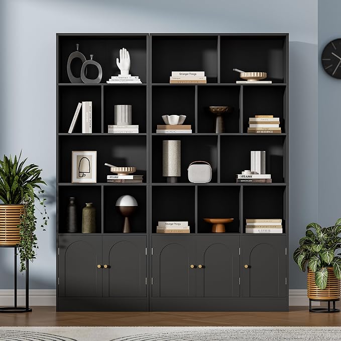 71" Tall Bookshelf with 10 Cubes and 3 Doors, 4-Tier Bookshelf, Open Shelf - Image 5