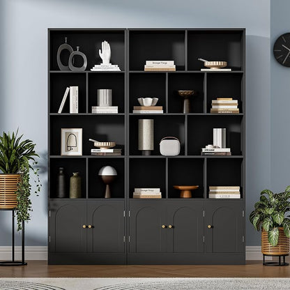 71" Tall Bookshelf with 10 Cubes and 3 Doors, 4-Tier Bookshelf, Open Shelf - Image 5