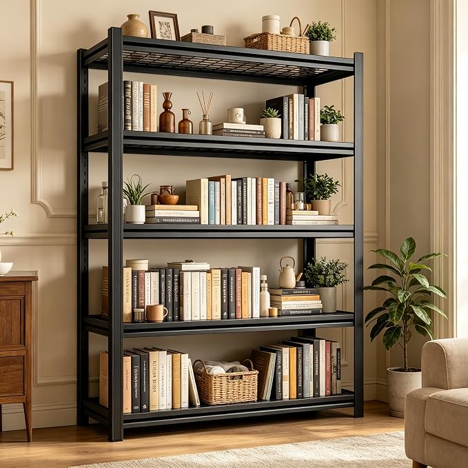 Heavy Duty Metal Bookshelf Adjustable Storage Shelving Unit - Image 3