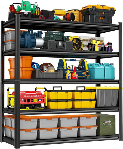 Storage Shelves, Garage Metal Shelving Unit, Adjustable, Double-Layer Column by Beaunatixx