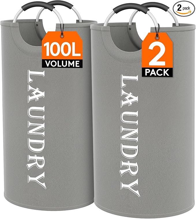 Lifewit 100L 2-Pack Large Laundry Basket, Collapsible Laundry Hamper by Lifewit