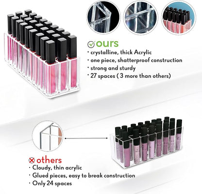 FAJ Eyeshadow Palette Lipgloss Organizers, Acrylic Makeup Holder - Image 3