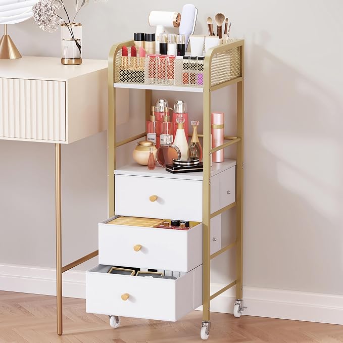 HapiRm Rolling Makeup Cart Organizer by HapiRm