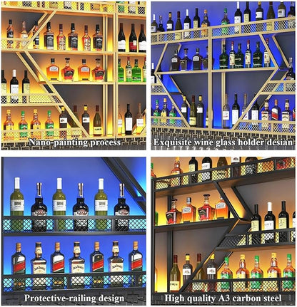 94.4in Wine Rack Wall Mounted, Modern Wine Storage Rack Wall Mounted - Image 7