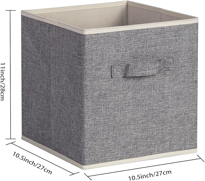 Storage Cube Organizer Bin 10.5" x 10.5" x 11" Large Boxes Fabric Basket - Image 6