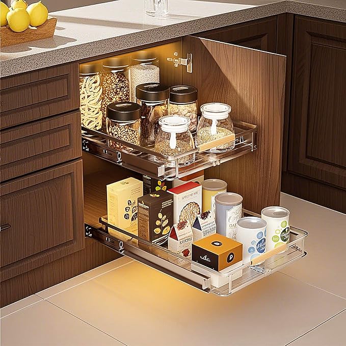 2 Pack Expandable Pull Out Cabinet Organizer，Side Mounting - Image 7