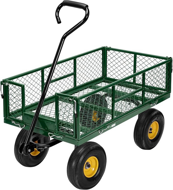 VIVOHOME Heavy Duty 880 Lbs Capacity Mesh Steel Garden Cart Folding Utility by VIVOHOME